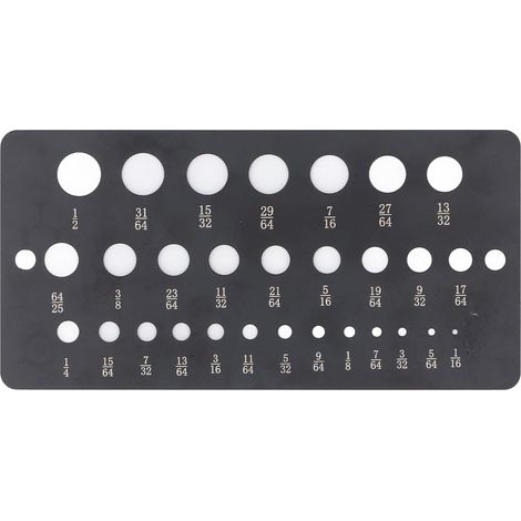 TONYSA Jauge de Foret à 29 Trous, Jauge de Taille de Foret en Acier Inoxydable pour Mesure de Foret de 1/16 à 1/2, Jauge de Taille de Foret Métrique Décimale, Boulon D'outil et Jauge (1/5)