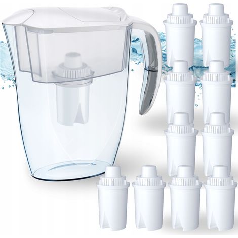 Caraffa filtrante Aquaphor Real Filter Jug da 2,9 litri, bianca, con 10 cartucce filtranti B15.