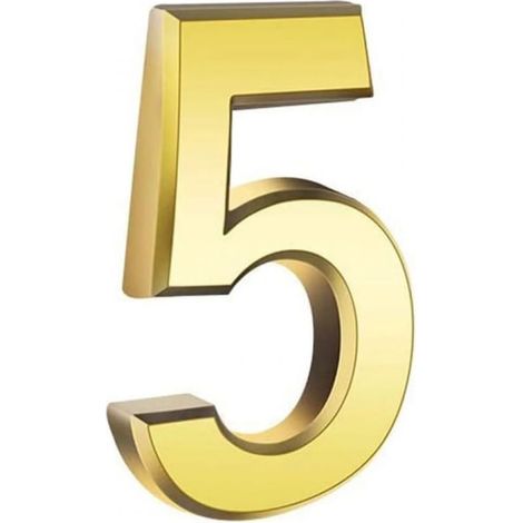 Numéro de porte doré, 7,6 cm (3 pouces), pour boîtes aux lettres, de 0 à 9, en métal, adhésif (1/5)