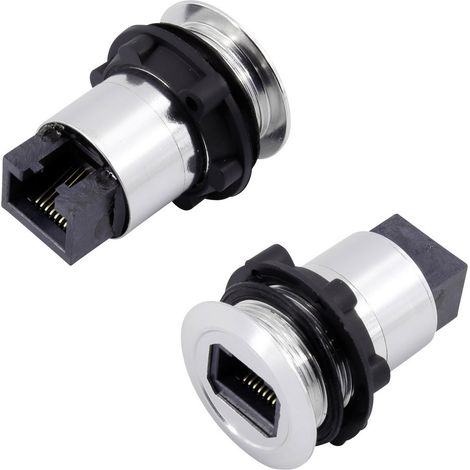 TRU COMPONENTS RJ45-02 RJ-Einbaubuchse RJ45 CAT5 8/8 1417396 Buchse, Einbau    Silber 1 St.