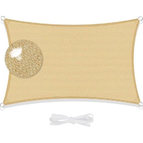 Voile d'ombrage Rectangulaire 2X4m Toile Ombrage Auvent Respirant Protection des Rayons UV pour Extérieur Jardin Terrass Balcon (1/5)