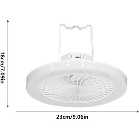 ventilateur de plafond,Lampe LED,7200mA Batterie grande,suspension droit Mural,3 vitesses,Pratique,Salon, chambre,Blanc (1/4)