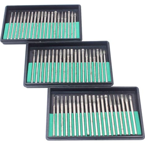 MINKUROW Kit Di Frese Diamantate Per Attacco Per Molatura Rotante In Vetro E Metallo Mandrino Da 1/8", Argento (1/2)