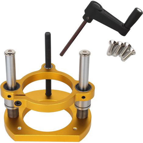 Cryfokt Lift de Routeur Réglable, Aluminium sous la Base du Routeur de Table Universelle pour 63,5 à 65 Mm de Diamètre