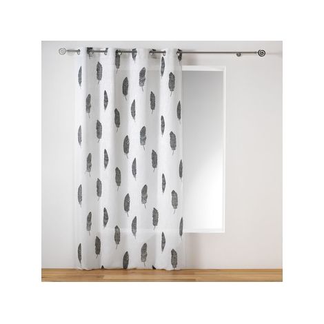 Panneau à oeillets - 140 x 240 cm - Effet lin imprime eternity naturel - Livraison gratuite (1/3)
