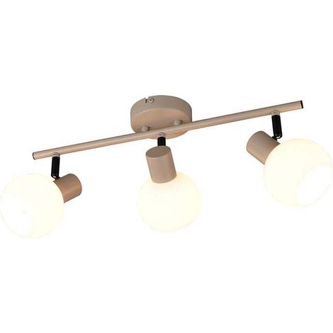Deckenleuchte Wandlampe Flurleuchte warm beige Metall E14 3-flammig L 45 cm