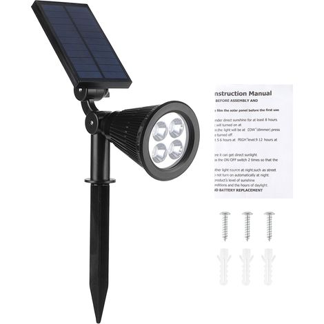 Wasserdichter 4-LED-Solar-Fluter für Garten und Außenbeleuchtung von Rasen und Hof (1/5)