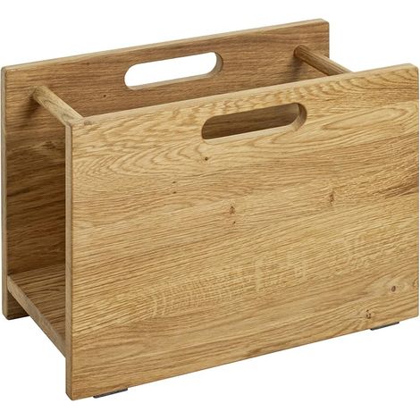 Porte-journaux en bois massif de chêne - Dimensions : L 40 x H 30 x P 21 cm, Style : Traditionnel (1/5)