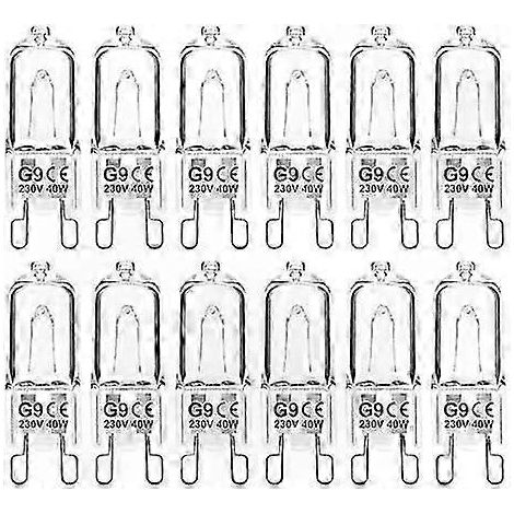 Ampoules halogènes à intensité variable blanc chaud 2700K, 40W 230V G9, sans scintillement, lot de 12 (1/5)