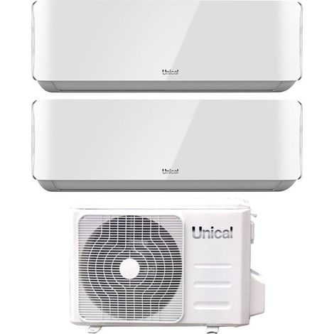 Climatizzatore Condizionatore Unical Dual Split Inverter serie AIR CRISTAL 13+13 con XMX2 18HE R-32 Wi-Fi Optional 13000+13000 (1/2)
