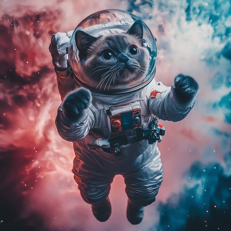 Tableau sur verre Chat astronaute 30x30 cm - Impression sur Verre - Image HD  imprimée sur Verre - Tableau mural décoratif en verre - Finition Brillante - Fabriqué en France (1/5)