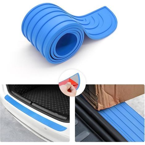 Protection Pare Choc Voiture, Protecteur Porte Coffre en Caoutchouc, Résistant Aux Rayures et Antidérapant, Convient à la Plupart des Accessoires Extérieurs de Voiture (Bleu/90x7CM) (1/5)