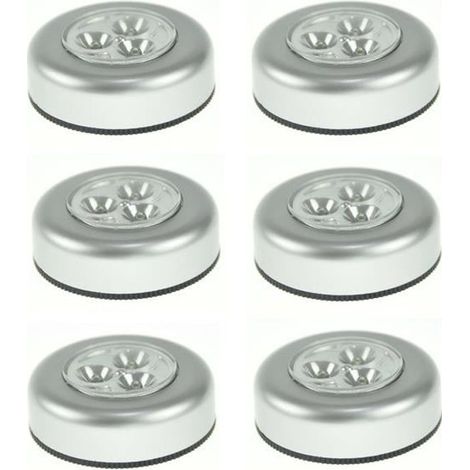 Lampe Tactile - QIFULL - 6pcs - 3 LED - Blanc - 30000 heures de vie (1/4)