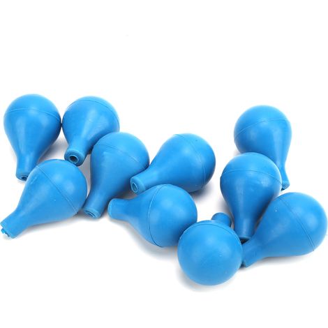 10 billes d'aspiration en caoutchouc bleu pour laboratoire, adaptées aux tubes gradués, compte-gouttes et pipettes