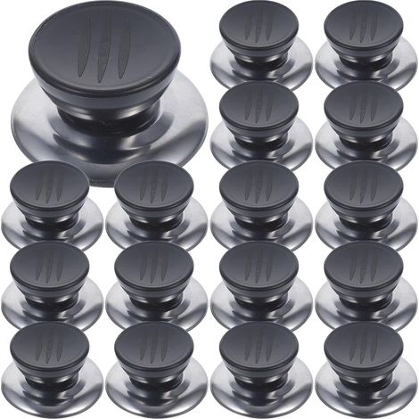 20 pomos universales de plástico y vidrio para tapas de ollas y sartenes, mangos resistentes a altas temperaturas, accesorios de repuesto para tapas de utensilios de cocina. (1/5)