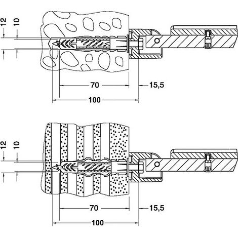KEUCO PLAN Care Set de fijación 3, 2x tornillo avellanado para (1/2)
