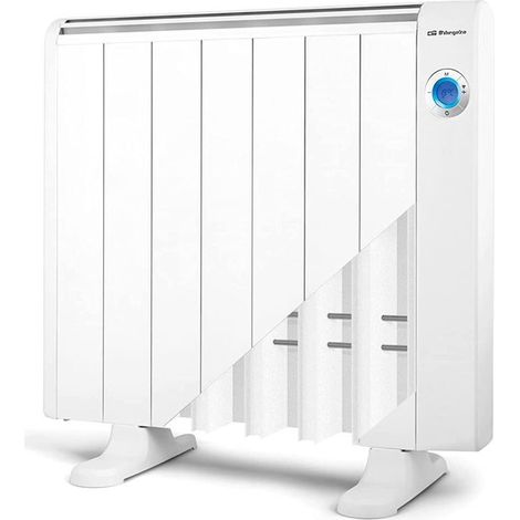 Emisor térmico - ORBEGOZO - WIFI sin aceite RRW 1300, 7 elementos, mando a distancia, display LCD, soporte para pared/suelo, programable, 3 modos de funcionamiento, 1300 W