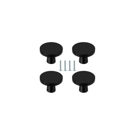 Juego de 4 tiradores redondos negros para muebles, ideales para cajones, cocina, cómodas y armarios - Crezuo (1/4)