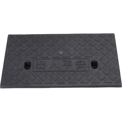 Rampe de seuil d'allée noire, trottoir à double trous fixes avec vis pour quai de chargement 500x270x100mm/19.69x10.63x3.94in.