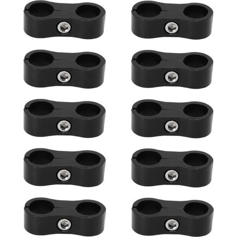 Collier de séparation pour tuyaux 6AN – Lot de 10 en alliage d’aluminium – Pour circuits carburant, frein hydraulique (3/8") et eau (1/5)