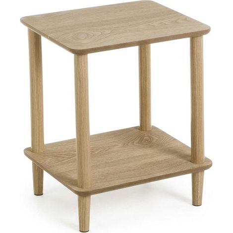 Tavolino Angolare Design Moderno Legno MDF Pino Soggiorno 40x34x48cm (1/5)