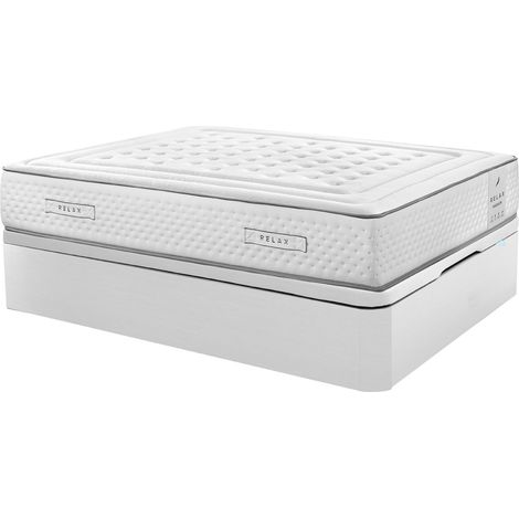 Matelas à ressorts ensachés Magnum Firm Relax 32 cm de haute qualité + Sommier pliant Relax 3D 32 cm de hauteur  Blanc - 105x190 cm