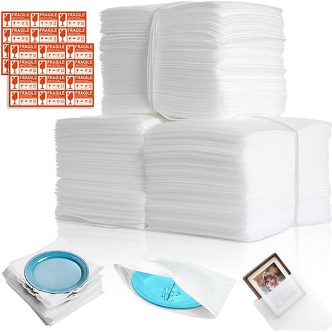 Moving Sheets Foam Bubble Paper Moving Cardboard 20 x 20 cm with Labels for Moving Boxes Dishes Plates Glasses Packaging (1/5)