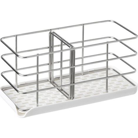 Porte-éponge en Acier Inoxydable 304, Multifonctionnel pour évier de Cuisine, Organisateur d'évier, Plateau égouttoir à Vaisselle, Porte-Savon, Panneau de Suspension réglable (1/4)