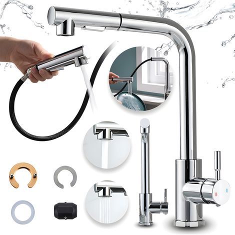 Rubinetto da cucina multifunzionale Heckermann SZ-888 color argento