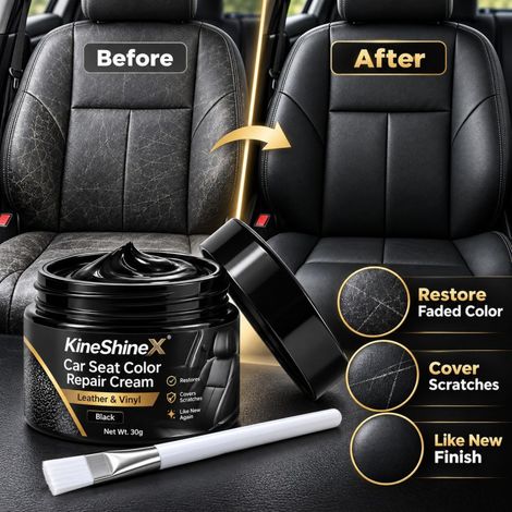 KineShineX Autositz-Reparaturcreme, schwarze Lederreparaturcreme für Echt- und Kunstledersitze mit Kratzern und Abnutzungsspuren (1/5)