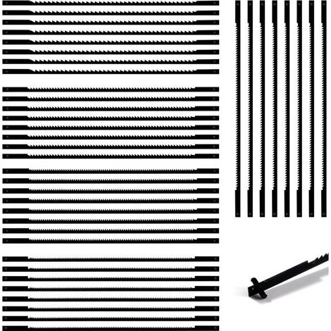 40 Pièces Lames de Scie à Chantourner, 10/15/18/20/24 dents Accessoires de Scie a Chantourner Acier, Lames de Scie en Acier Carbone pour Bois, Plastique, Mousse, Métaux mous (1/5)