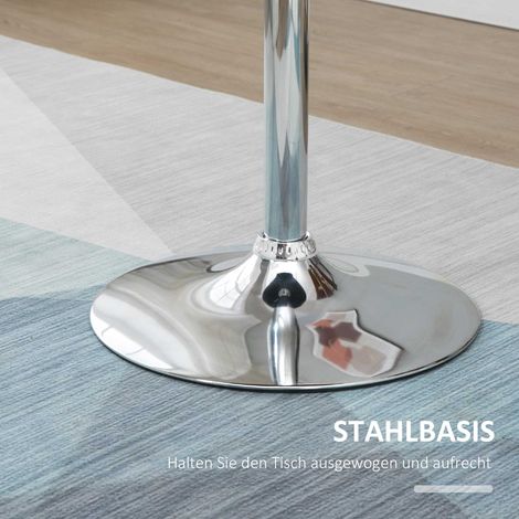Table ronde bar réglable en hauteur, pivotante, acier noir, diamètre 61 cm, hauteur 70-97 cm (1/5)