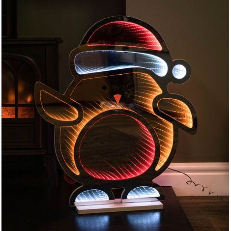 60cm Light up Ronin in Santa Hat Christmas Infinity Decoration with LEDs (1/5)