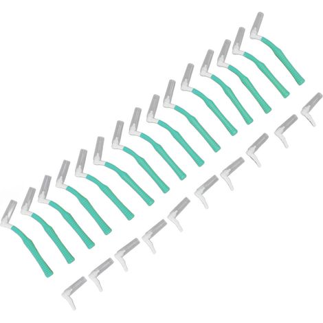 Lot de 25 brosses interdentaires en forme de L, à pousser et à tirer, pour le soin bucco-dentaire, le blanchiment des dents, cure-dents et nettoyage orthodontique (vert).