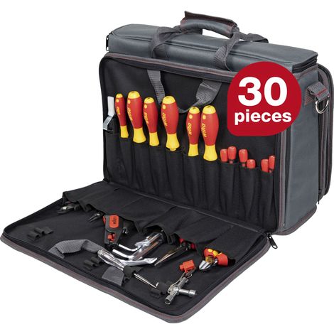 Wiha service technician tool set 30 pcs. incl. bag I tool set for electricians I VDE (43879)