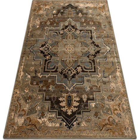 Tappeto di lana OMEGA ABBAS Vintage, rosetta cognac beige beige 200x300 cm
