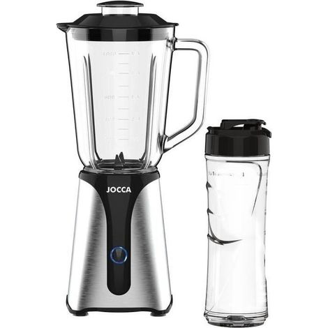 Mixeur - JOCCA - 350 W - Bol en verre 1 L - Bouteille 600 ml - Noir (1/5)