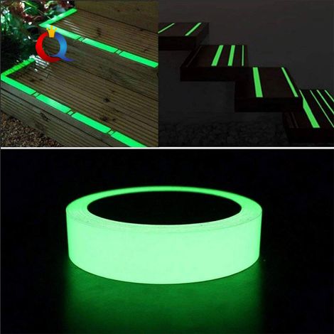 Ruban adhésif fluorescent lumineux 2 volumes, étanche, amovible, brille dans le noir, pourscène, cyclisme, chambre à coucher, garage – 3 cm x 5 m (1/5)