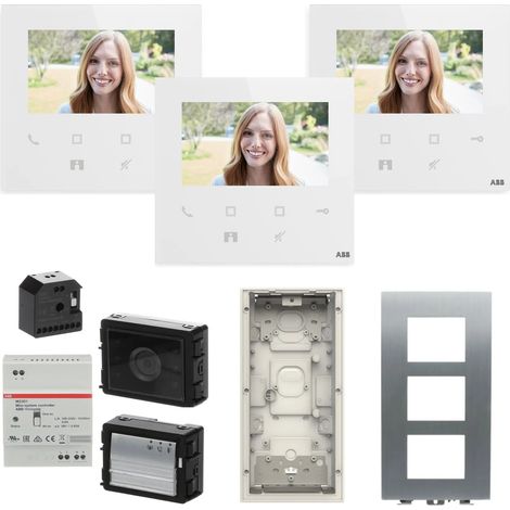 Kit Videocitofono Monofamiliare ABB 3 famiglie vivavoce 2 fili incasso