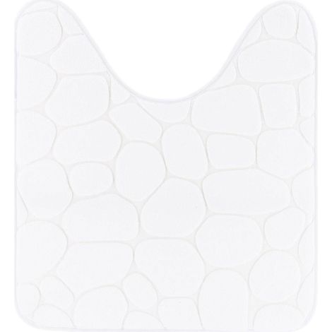 Tappetino contour in microfibra con ciottoli 45x50 cm - bianco - Tendance