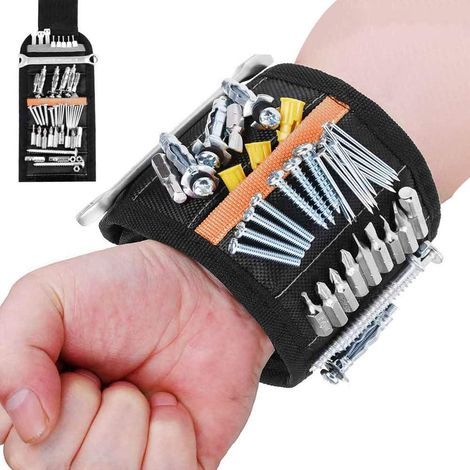 Magnetarmband mit 15 starken Magneten zum Halten von Schrauben, Nägeln, Schrauben, Scheren, Bohrern, bestes Geschenkwerkzeug für Handwerker Männer Frauen (1/5)