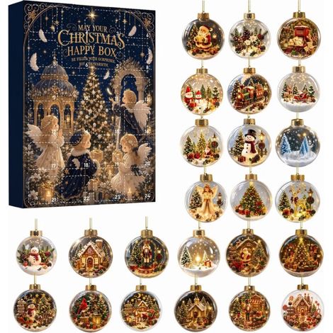 Calendrier de l'Avent de Noël - Calendrier de l'Avent mystère de 24 jours - Anges de Noël - Design graphique