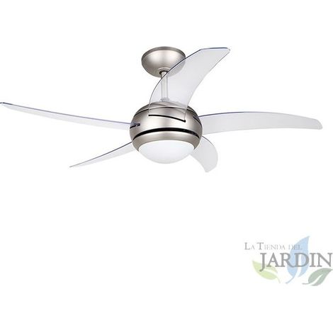 Ventilateur de plafond Orbegozo avec télécommande, 5 pales, gris et transparent, CP54132