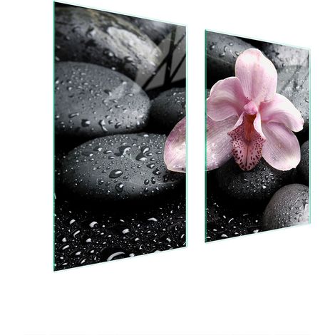Assiette de protection en verre pour la cuisine 65x52 orchidée (1/5)