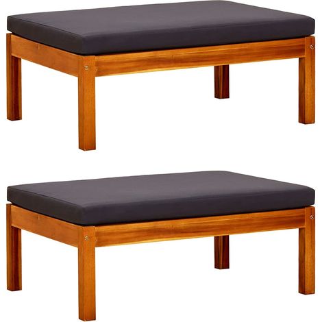 Poggiapiedi da Giardino 2 pz in Legno Massello di Acacia vidaXL (1/5)