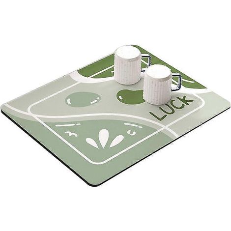 Tapis égouttoir de cuisine 30 x 40 cm, super absorbant, vert (1/2)