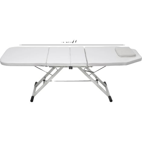 Table de massage, dossier réglable, design portable, BLANC (1/2)