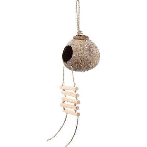 Nichoir suspendu pour perroquet, cage à oiseaux de compagnie, couleurs assorties, lit en bois, 1 ensemble