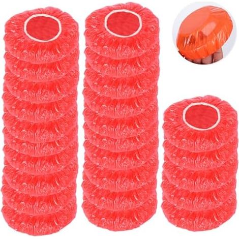 Lot de 25 couvercles détecteur fumée, housses poussière d'alarme incendie réutilisables, anti-poussière fumée élastique, bouchons rouge pour la -