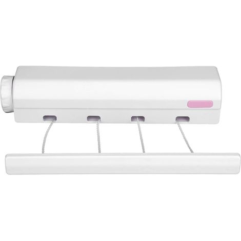 Corde à Linge Rétractable, Fil Vêtements a Ajustable Murale Cordes Séchoir Linges Peu Encombrante Portable Coque Plastique Chambre Coucher Intérieur Hôtel Salle Bain Balcon Jardin(4 Ropes) (1/5)